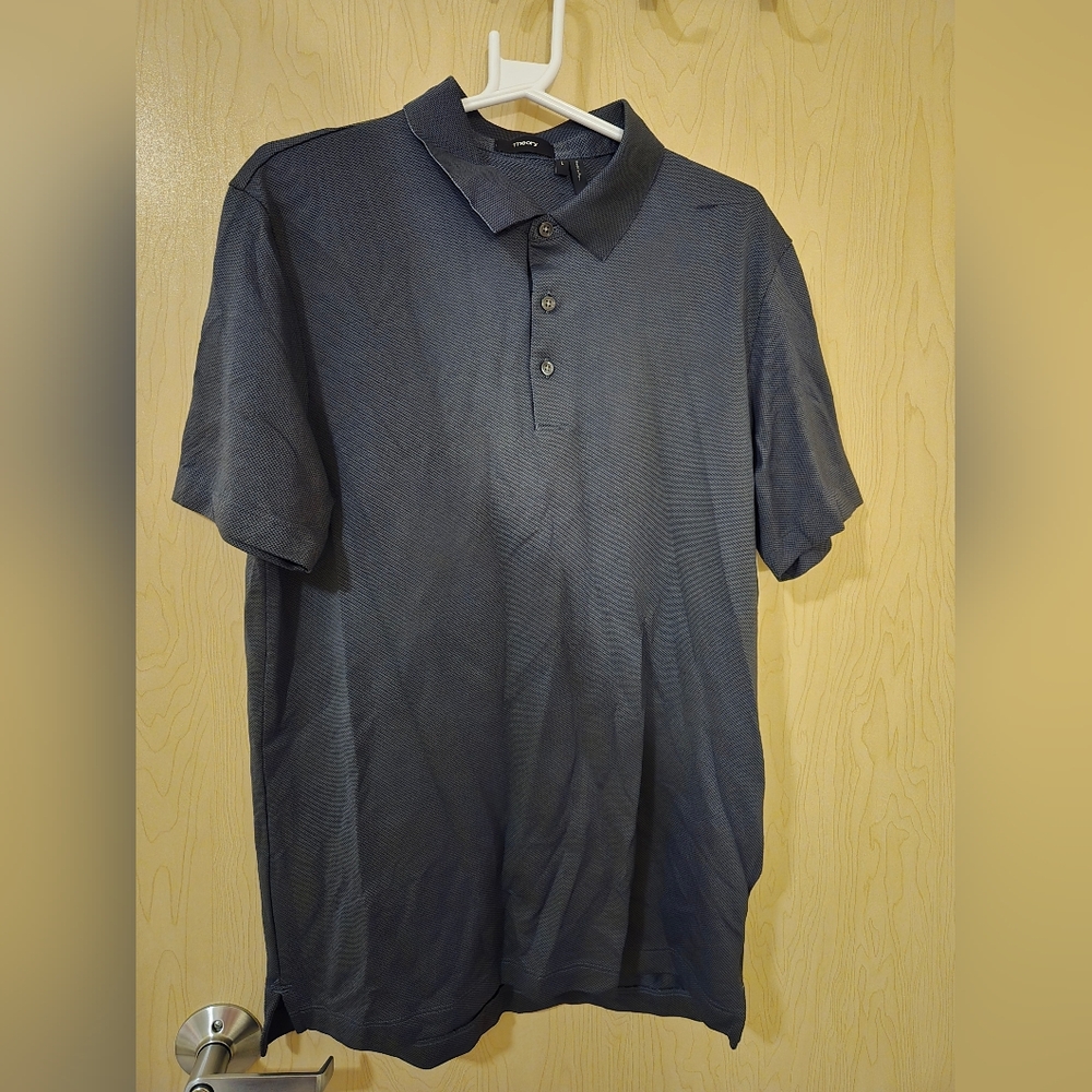 NWOT Theory Black and Gray Polo (L)